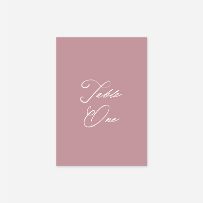Elegance wedding table number wedding stationery in Rose — Just Hitched
