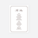 Heritage wedding bar menu wedding stationery in White — Just Hitched