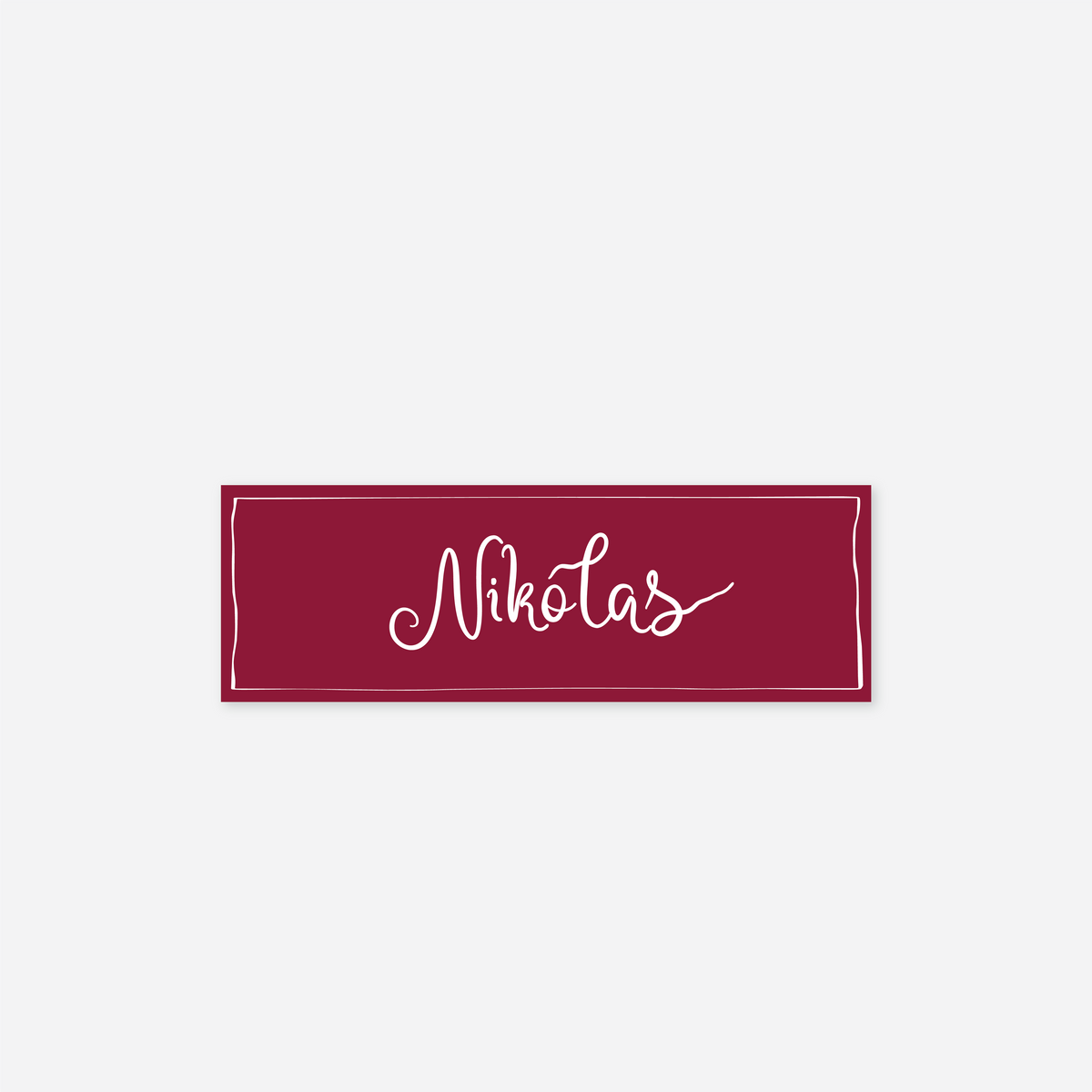 Whimsical wedding name card wedding stationery in Cherry Red — Just Hitched