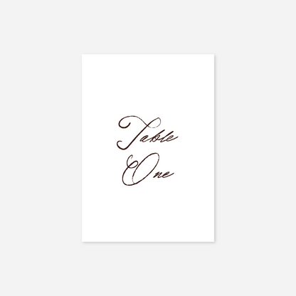 Elegance wedding table number wedding stationery in White — Just Hitched