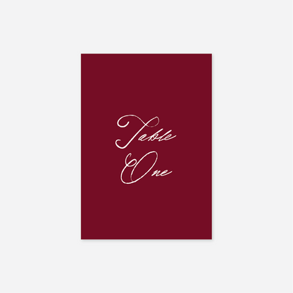 Elegance wedding table number wedding stationery in Cherry — Just Hitched