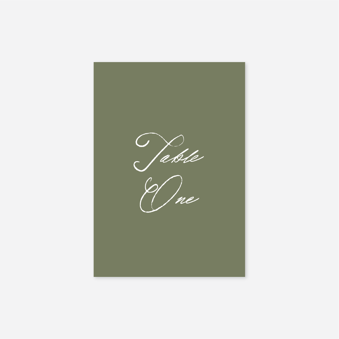 Elegance wedding table number wedding stationery in Sage — Just Hitched