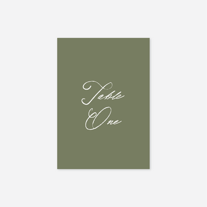 Elegance wedding table number wedding stationery in Sage — Just Hitched